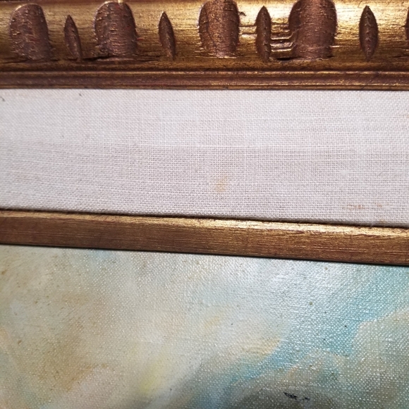 Original Oil Painting On Canvas Church Scene 1966 Signed Handcrafted Frame Vtg - Picture 15 of 16